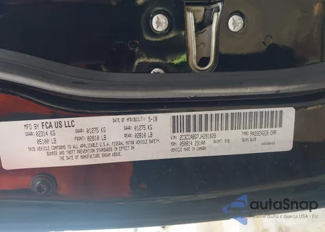 2018 Chrysler 300 300S z USA, uszkodzony, nr VIN 2C3CCABG7JH291828